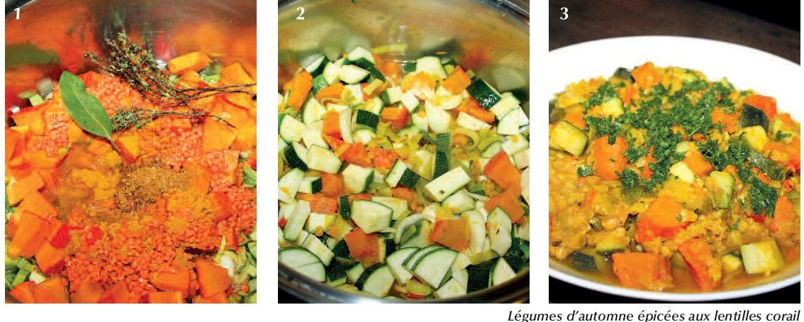 Légumes d'automne épicés aux lentilles corail