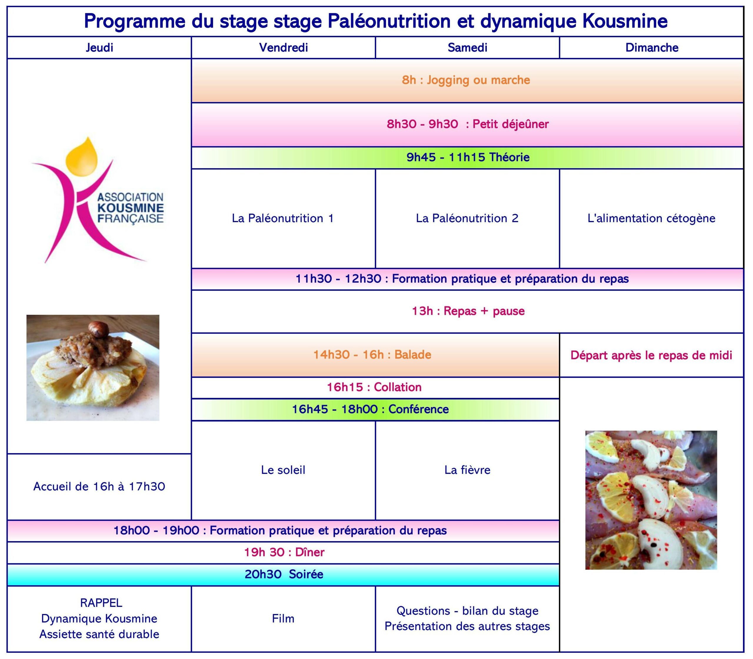 Programme Stage Alimentation-santé niveau 3